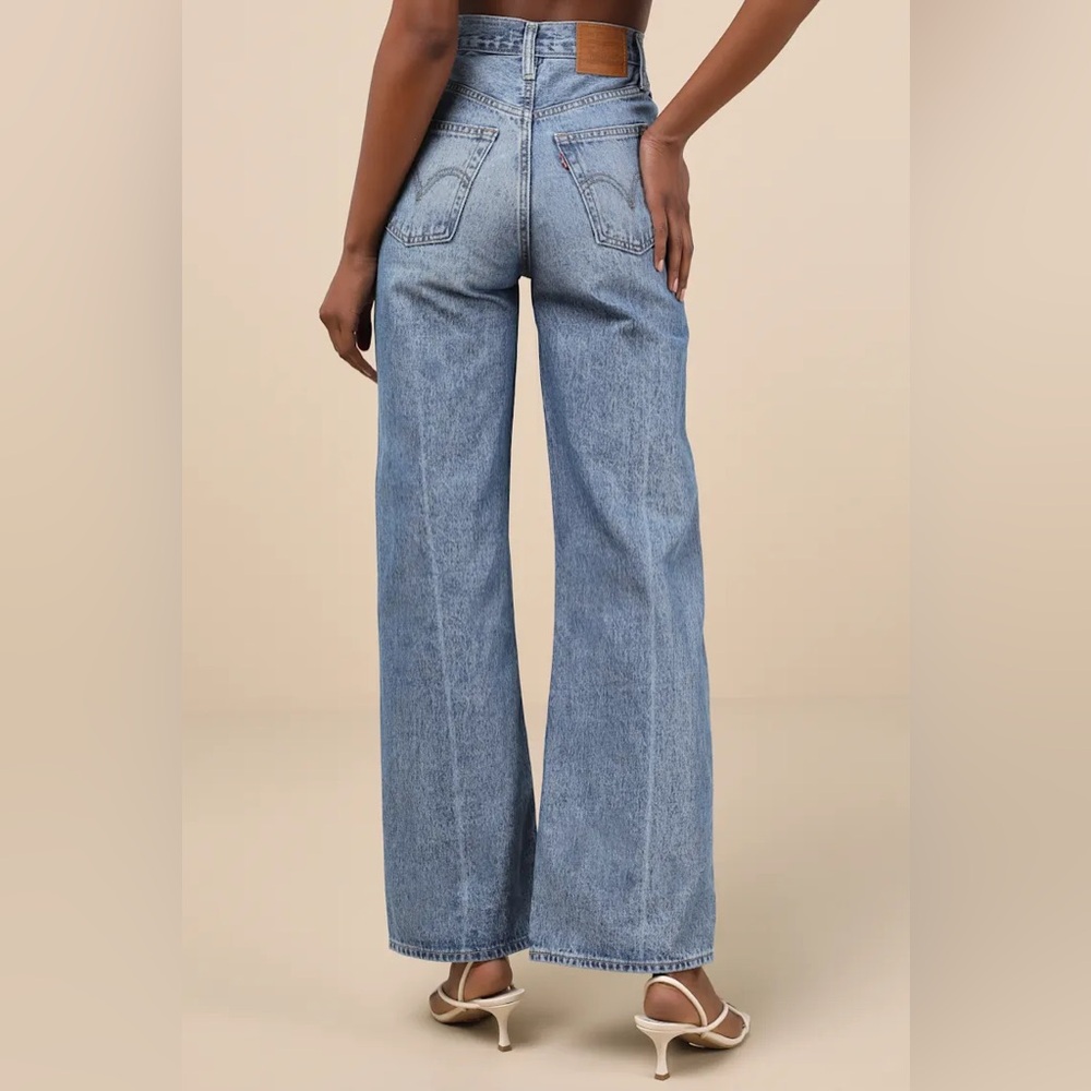 Levi’s Ribcage Medium Wash Wide-Leg High-Rise Denim Jeans - 24